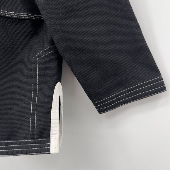 Kids Still Waters Brazilian Jiu-Jitsu Gi Kimono Top Black White Stitching Sz M 2 - Picture 6 of 12